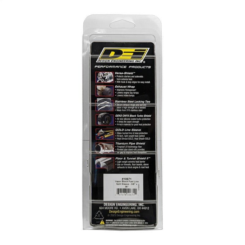 DEI Vapor Block Sleeve 3/8in x 36in for Fuel Line Heat Protection - OneFastShop