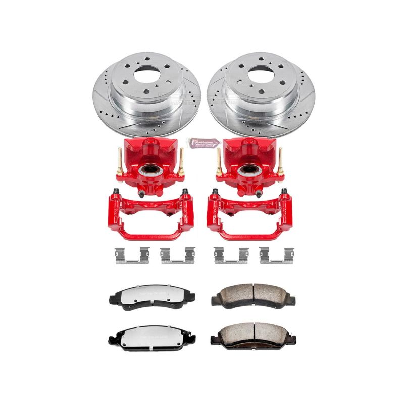 PowerStop Z36 Truck & Tow Rear Brake Kit with Calipers - Chevrolet Silverado 1500 / Tahoe 2014-2020