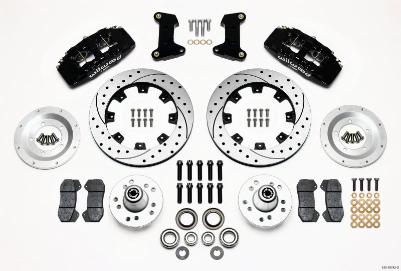 Wilwood Dynapro 6 Front Hub Kit with 12.19in Drilled Rotors - 74-80 Pinto/Mustang II - OneFastShop