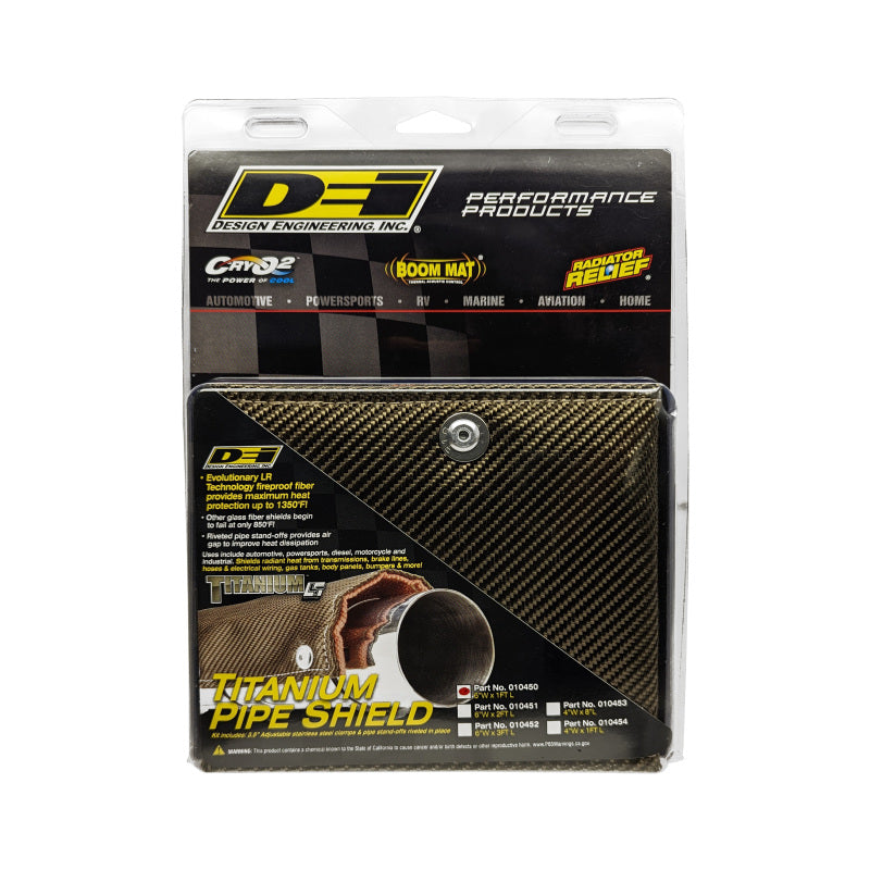 DEI Pipe Shield w/Stainless Steel Clamps - 6in x 12in Titanium