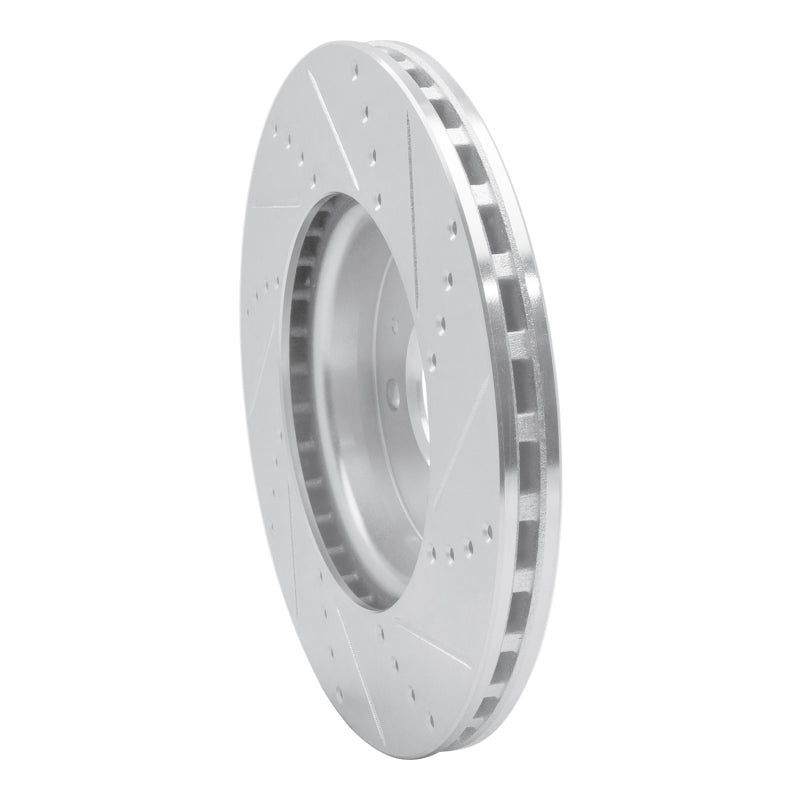 R1 Concepts eLine Silver Front Left Drilled & Slotted Brake Rotor - Audi A4 / A5 (B9) 2017-2025, image 4