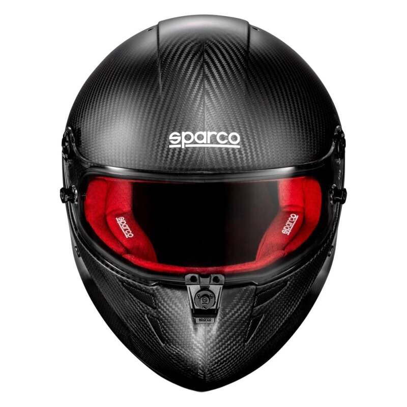 Sparco Stealth RF Carbon Racing Helmet - Carbon, Red Interior, Size Medium