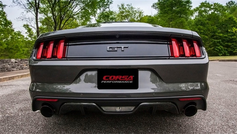 Corsa Axle Back Exhaust 5.0 3in Black Dual Tips for Ford Mustang GT 2015-2017