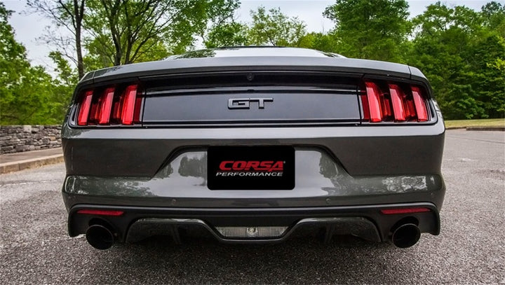 Corsa Axle Back Exhaust 5.0 3in Black Dual Tips for Ford Mustang GT 2015-2017