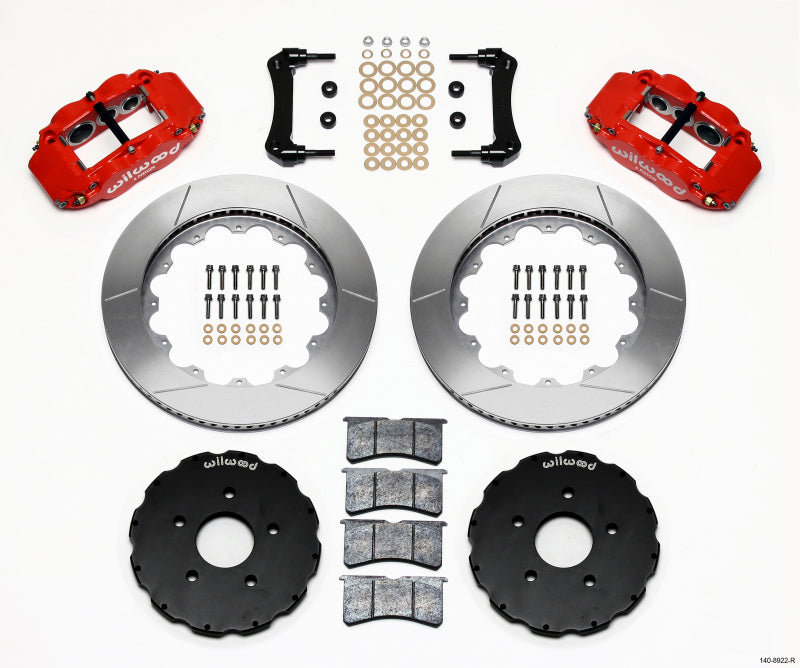 Wilwood Narrow Superlite 6R Front Hat Kit 14.00in Red 2005-2013 Corvette C6 - OneFastShop