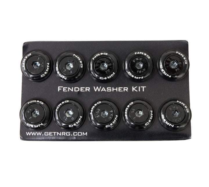 NRG Fender Washer Kit With Color Matched M6 Bolt Rivets (Black) - Set Of 10
