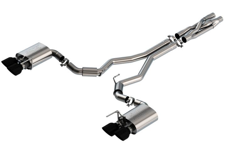 Borla 3in ATAK CatBack Exhaust System with Black Chrome Tips for 2020 Ford Mustang Shelby GT500 5.2L - OneFastShop