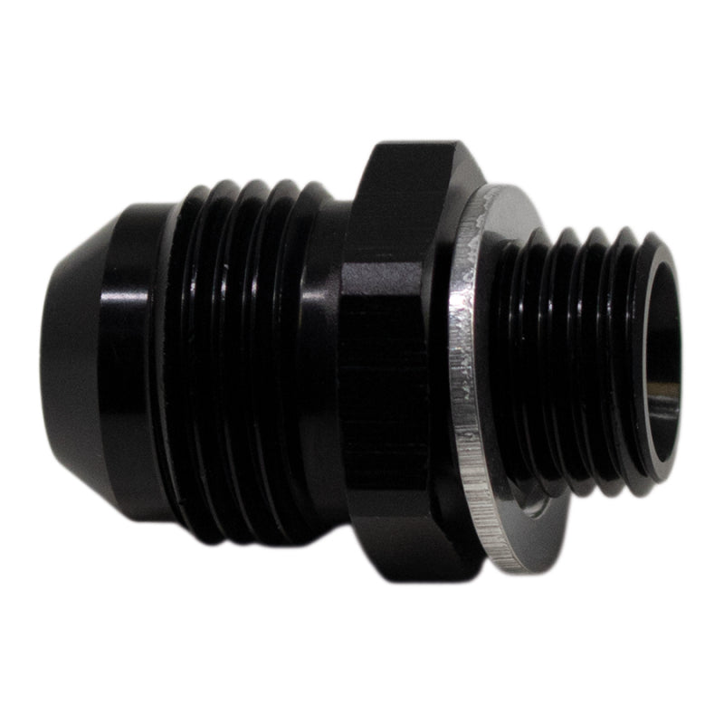 DeatschWerks AN to Metric Fuel Fitting - 8AN Male Flare to M14x1.5 Male - Matte Black