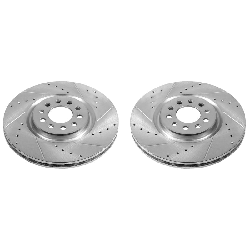 PowerStop Evolution Drilled & Slotted Front Brake Rotors - Chrysler 200 / Jeep Cherokee 2014-2023 - Pair