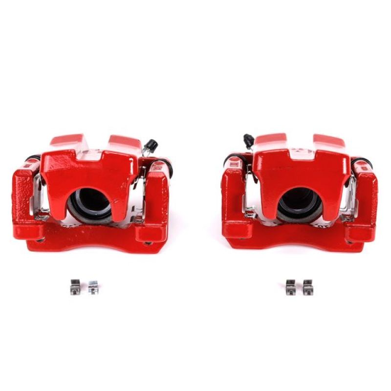 PowerStop Rear Brake Calipers with Brackets - Toyota Camry / Lexus ES350 2007-2012 - Red - Pair