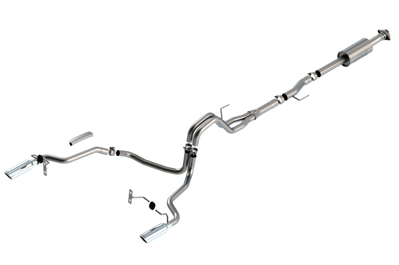 Borla Cat-Back Exhaust System S-Type with Chrome Tips for 2021-2024 Ford F-150 2.7L/3.5L King Ranch, Lariat, Platinum, Limited