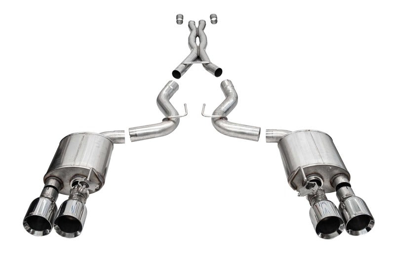 Corsa Xtreme Valved Polished Tip Cat-Back Exhaust - Ford Mustang Shelby GT500 2020-2022