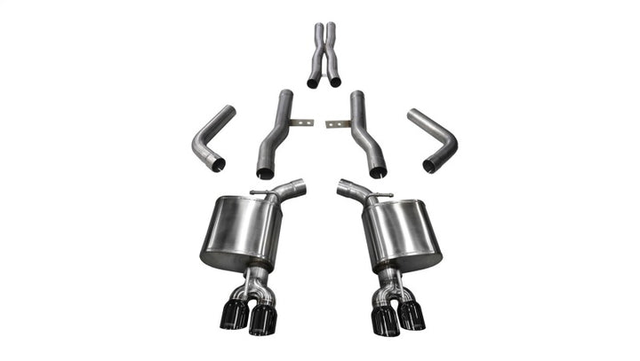 CORSA Performance Xtreme Cat-Back Exhaust Dual Rear Exit 3.5in Black Tips for 2017-2023 Dodge Challenger 5.7L V8