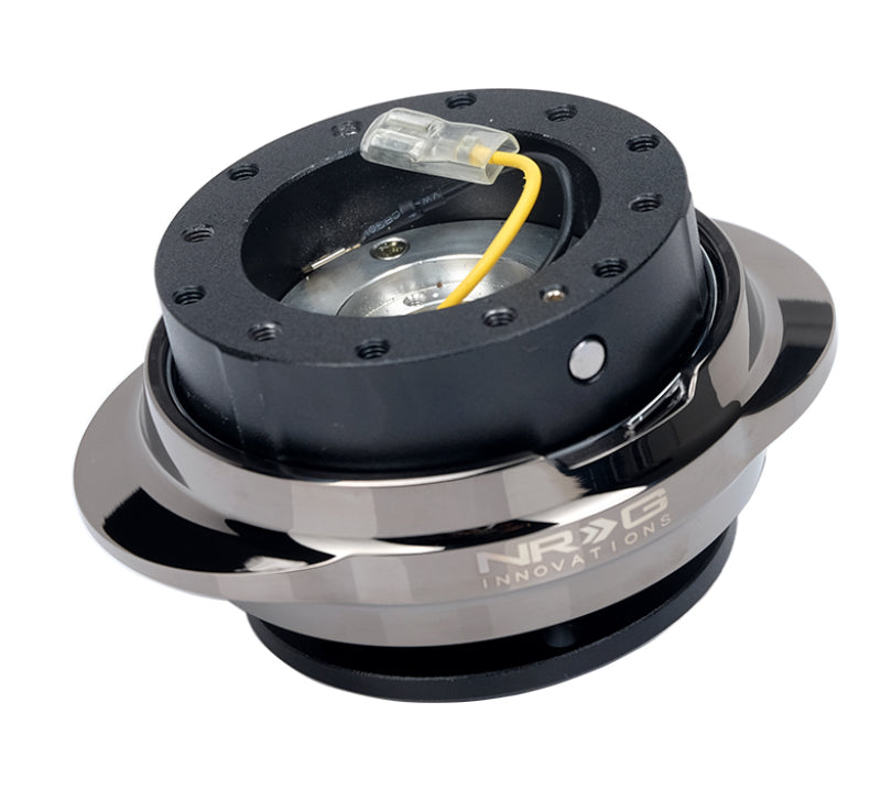 NRG Quick Release Steering Wheel Adapter - Black with Black Chrome Oval Ring