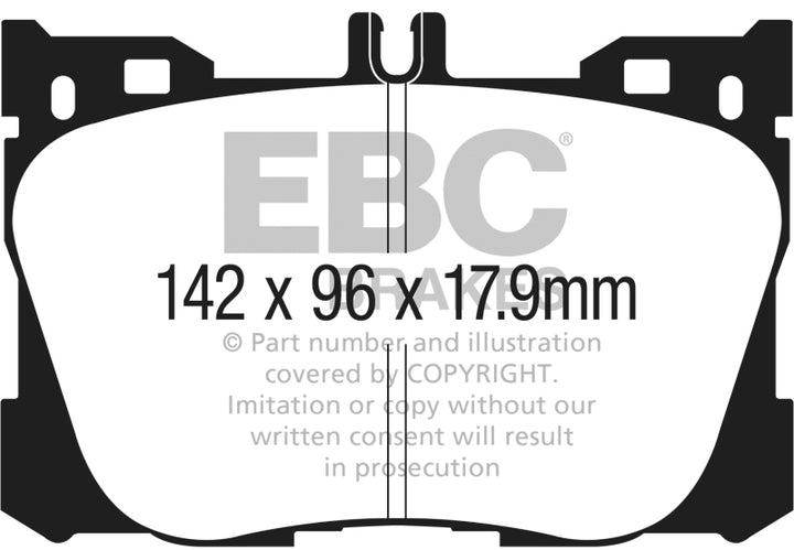 EBC Redstuff Front Brake Pads for 2017+ Mercedes-Benz E300 (W213) 2.0L Turbo