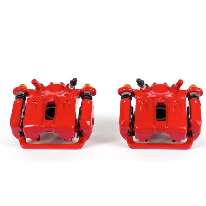 PowerStop Rear Brake Calipers with Brackets - Acura TL 2009-2014 - Red - Pair
