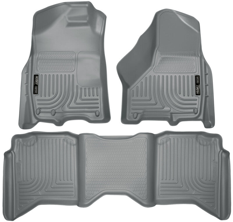 Husky Liners WeatherBeater Front & 2nd Row Floor Liners - Ram 1500/2500/3500 Crew Cab (2009-2024) - Gray