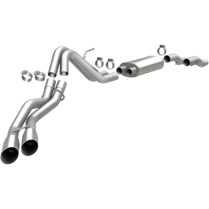 Magnaflow SS Catback Exhaust Dual Same Side Exit 3.5in Tips for 2011-2014 Ford F-150 3.7L 5.0L 6.2L - OneFastShop
