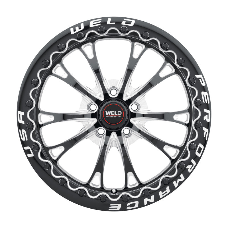 Weld S908 Belmont Drag Beadlock Wheel 18X10 5X115 ET30 BS6.70 Gloss Black MIL Dia 78.1 (78.1)