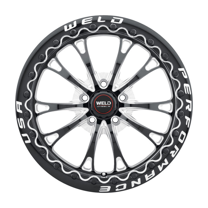Weld S908 Belmont Drag Beadlock Wheel 18X10 5X115 ET30 BS6.70 Gloss Black MIL Dia 78.1 (78.1)