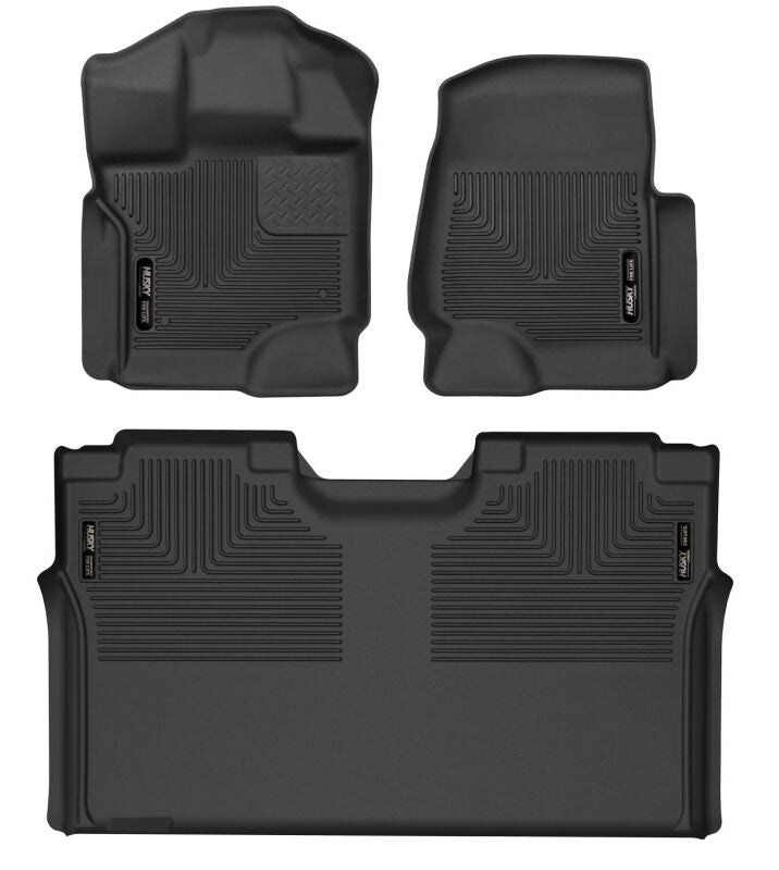 Husky Liners Weatherbeater Black Front & 2nd Seat Floor Liners for 15-23 Ford F-150 SuperCrew