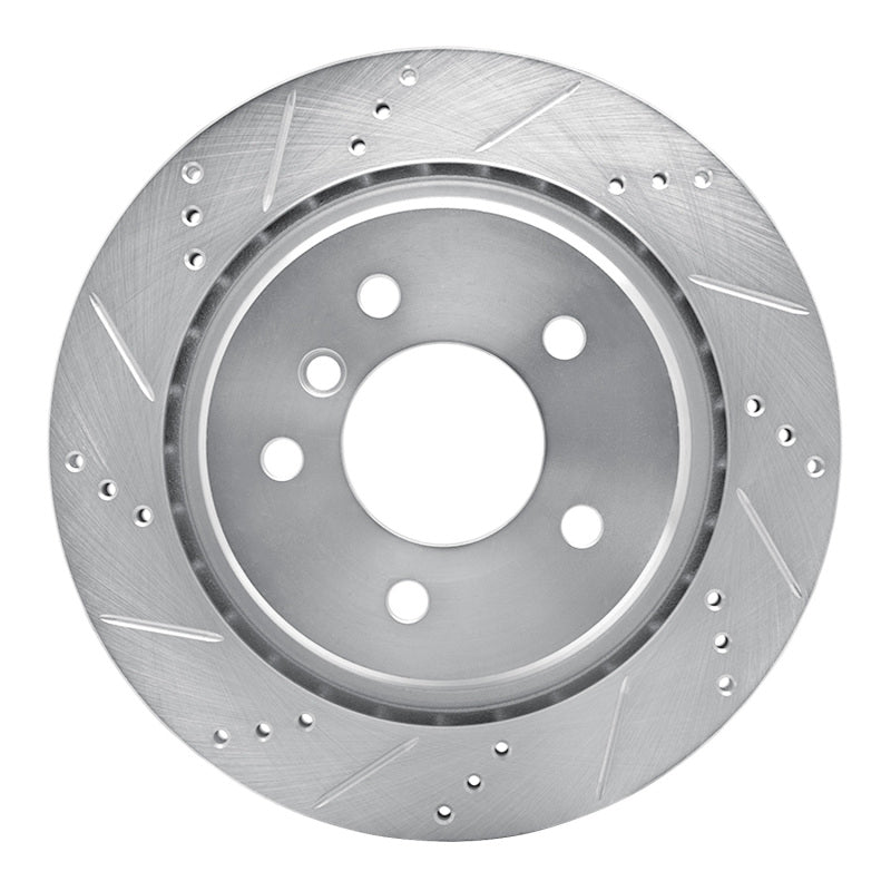 R1 Concepts Silver Rear Right Drilled & Slotted Brake Rotor - BMW M3 / Z3 1995-2002