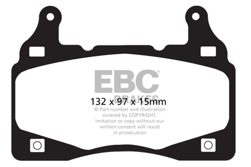 EBC Yellowstuff Front Brake Pads for 11-15 Chevrolet Camaro 6.2 (5th Gen) LS LT SS Z/28 ZL1