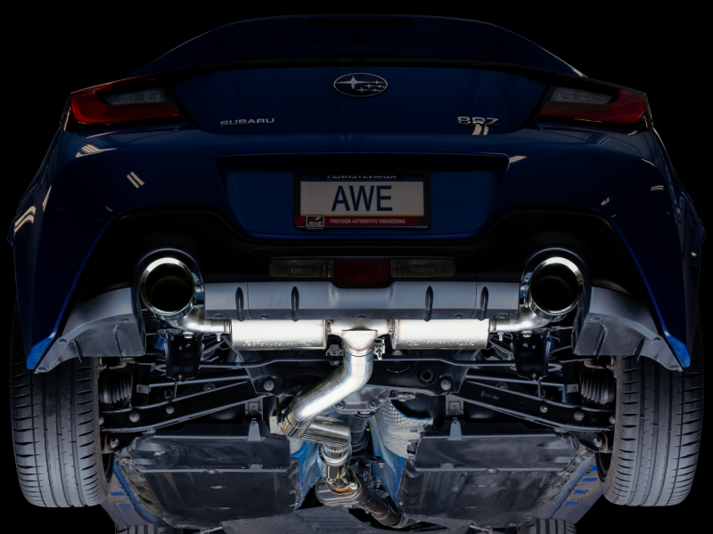 AWE Subaru BRZ/ Toyota GR86/ Toyota 86 Touring Edition Cat-Back Exhaust- Chrome Silver Tips.