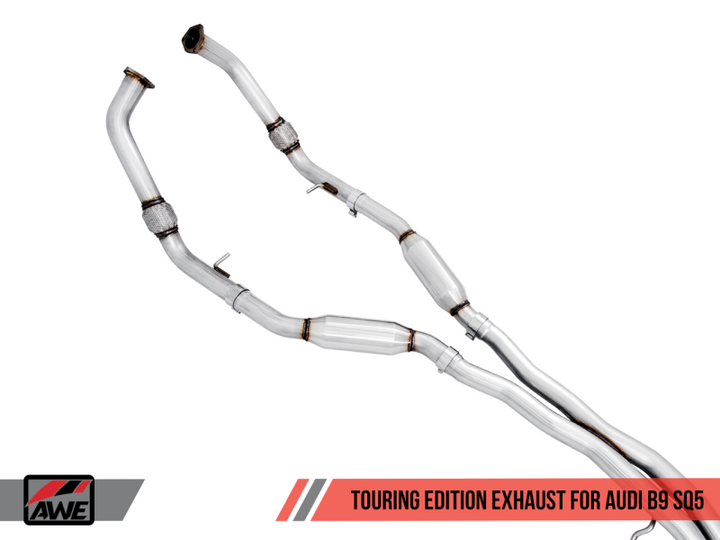 AWE Tuning Audi B9 SQ5 Non-Resonated Touring Edition Cat-Back Exhaust - No Tips (Turn Downs).