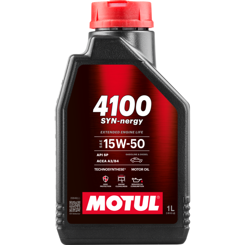 Motul 4100 Syn-nergy 15W-50 Technosynthese Engine Oil - 1L
