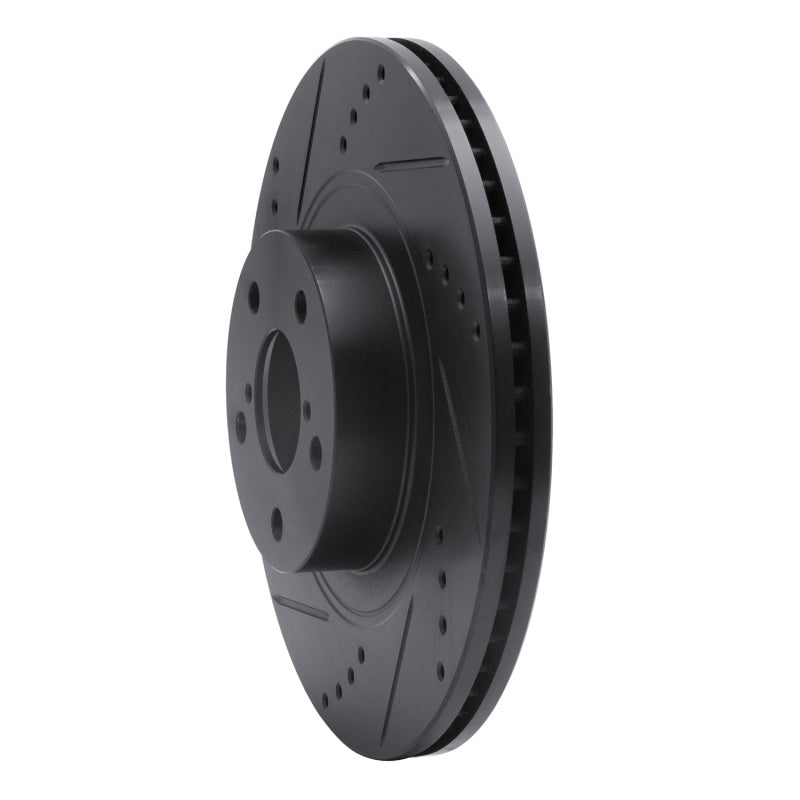 R1 Concepts Front Left Black Drilled & Slotted Brake Rotor - Subaru BRZ / Toyota 86 / Scion FR-S 2013-2025, image 3