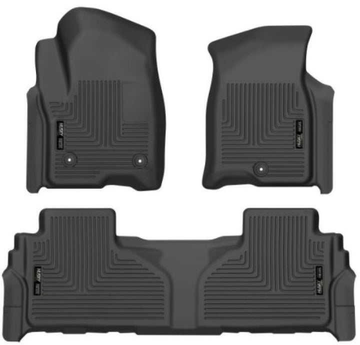 Husky Liners Weatherbeater Front & 2nd Seat Floor Liners - Black for 21-23 Suburban/Tahoe/Yukon/Yukon XL - OneFastShop