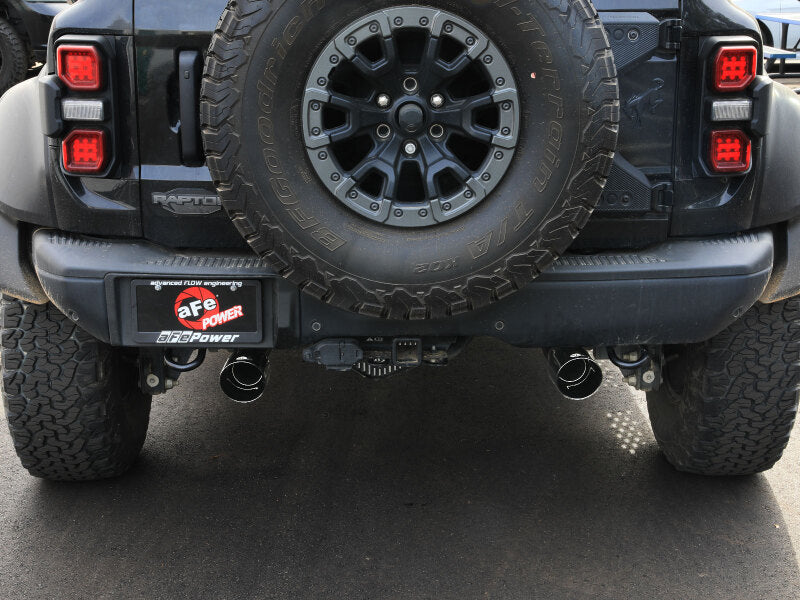 aFe Vulcan Series 3in 304 Stainless Steel Cat-Back Exhaust - Ford Bronco Raptor 3.0L V6 2022-2025 - Black Tips, image 3