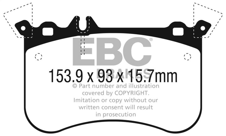 EBC Yellowstuff Front Brake Pads for 14-18 Mercedes CLA45 AMG with 13.8in Rotors - OneFastShop