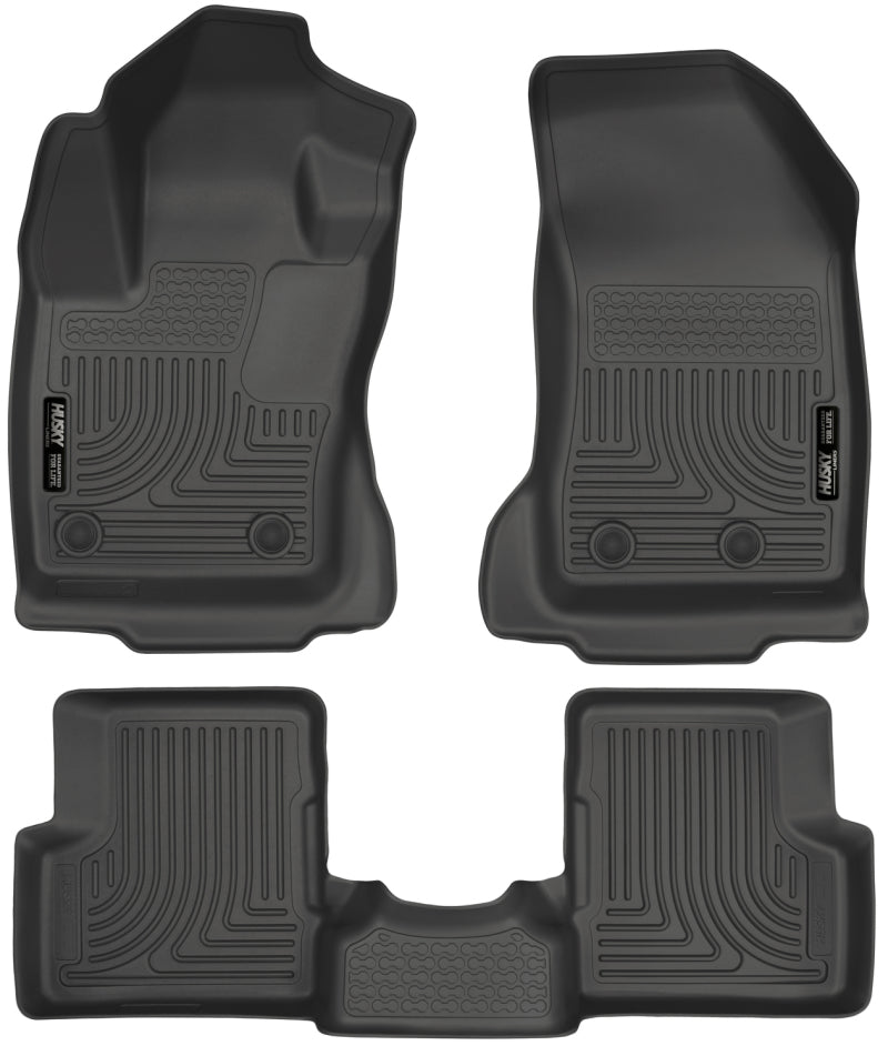 Husky Liners Weatherbeater Black Front and Second Row Floor Liners for 2015-2022 Jeep Renegade - OneFastShop