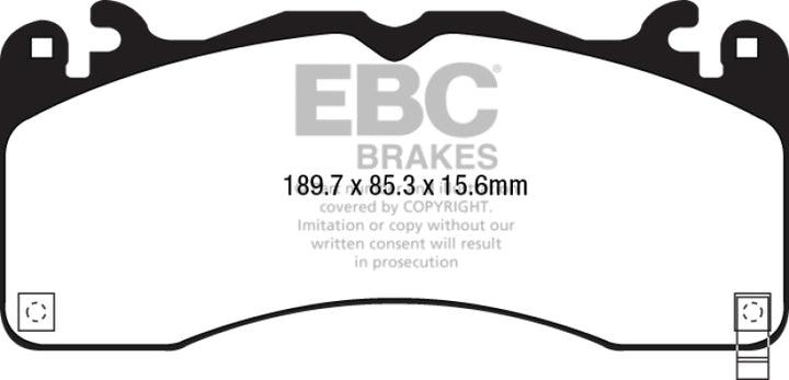 EBC Redstuff Front Brake Pads for 15-23 Ford Mustang 5.0L Gen 6 - Low Dust Performance and Enhanced Stopping Power - OneFastShop