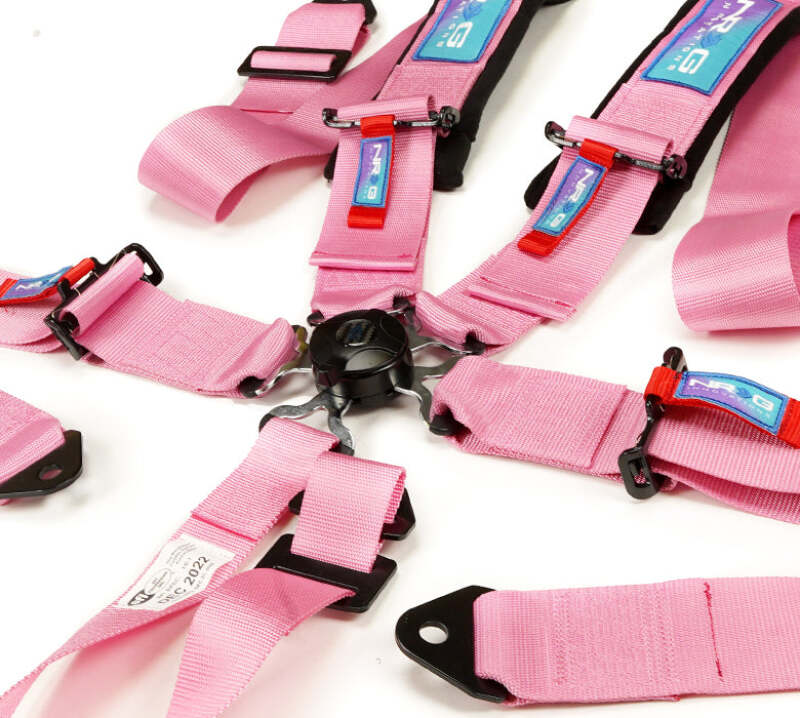 NRG Innovations SFI 16.1 5-Point 3in Cam-Lock Racing Seat Belt Harness - Pink, image 3