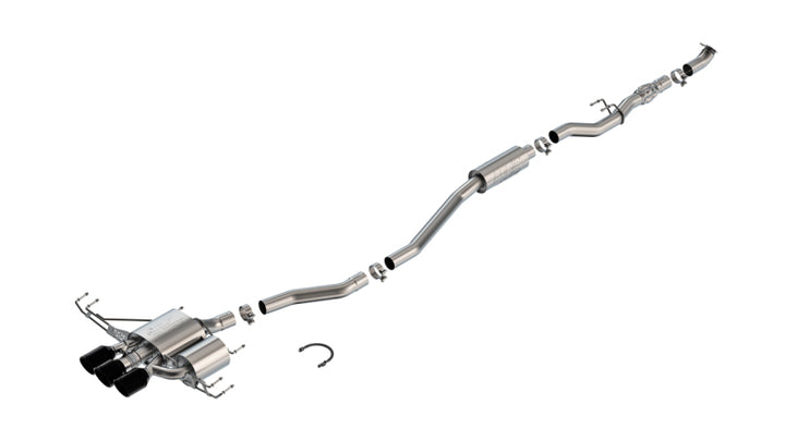Borla Catback Exhaust 2.75 Inch MT ATAK Active Valve Polyphonic Harmonizer 4 Inch Ceramic Black Tips for 2023 Honda Civic Type R