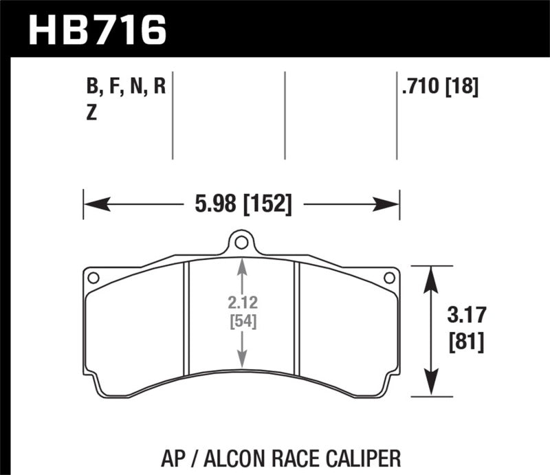 Hawk Performance Brake Pads with 0.710 Thickness for AP Racing Alcon - OneFastShop