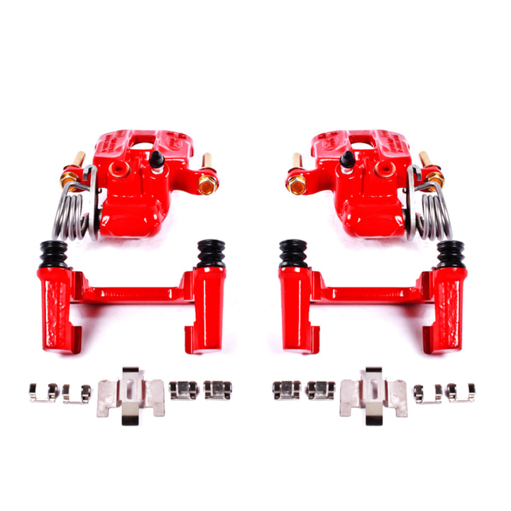 PowerStop Rear Red Calipers w/Brackets - Red Finish - Fits 1994-2004 Ford Mustang Base GT GTS - Pair - OneFastShop