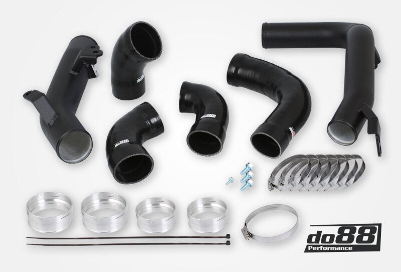 do88 Petrol Pressure Pipe Kit for OEM Intercooler - Volvo SPA 2016-2026 - Black Hoses