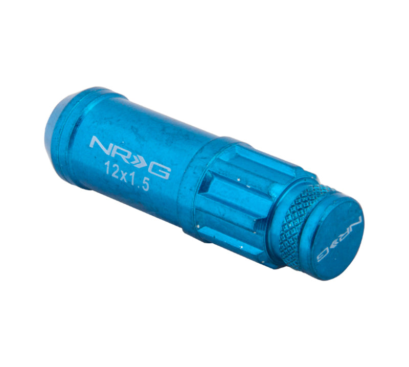 NRG 700 Series Steel Lug Nut Set M12x1.5 - 21 Pc with Locks - Blue