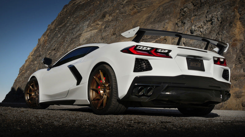 Borla Exhaust System ATAK 3in Dual Round Rolled A/C Black Chrome Tips - 2020 Chevrolet Corvette C8 - OneFastShop