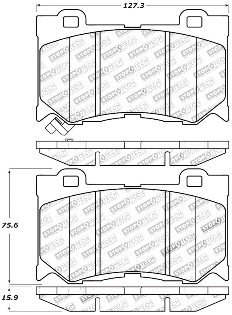StopTech Performance Front Brake Pads for 09-13 Infiniti FX35/FX37/FX45/FX50, 08-13 G37, 09-12 370Z - OneFastShop
