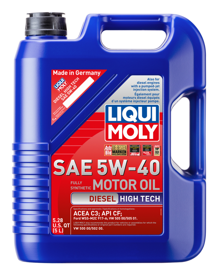 LIQUI MOLY Diesel High Tech Motor Oil 5W40 - 5L - Volkswagen Beetle Golf Jetta Passat Touareg - OneFastShop