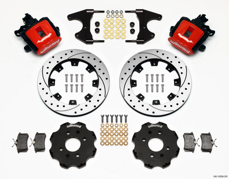 Wilwood Combination Parking Brake Rear Kit 12.19in Drilled Red Civic Integra Drum 2.46 Hub Offset 1992-2000 Honda Civic