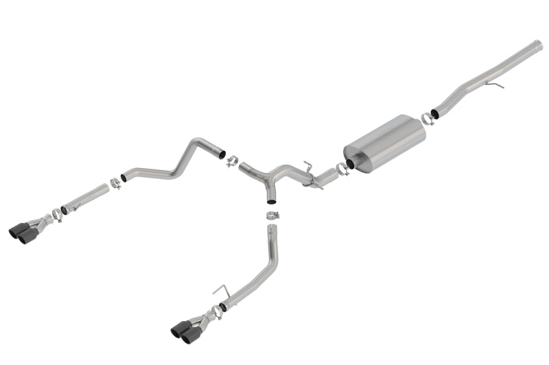 Borla Catback Exhaust with Black Chrome Tips for Chevrolet Silverado/GMC Sierra 1500 6.2L SS 19 - OneFastShop