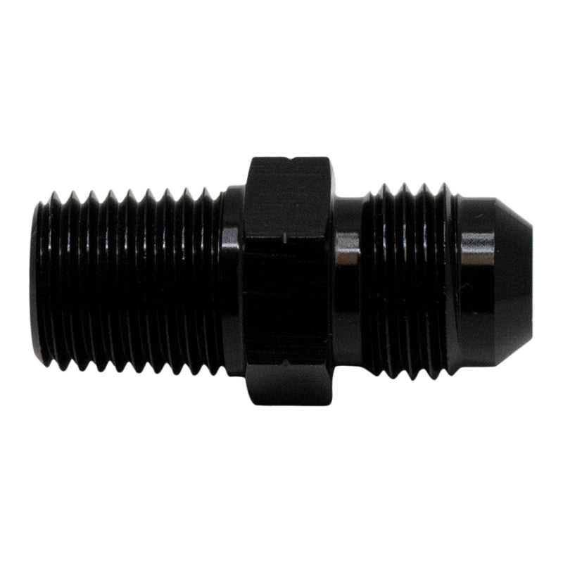 DeatschWerks 6AN Male Flare To 1/4Inch Male NPT Adapter - Anodized Matte Black