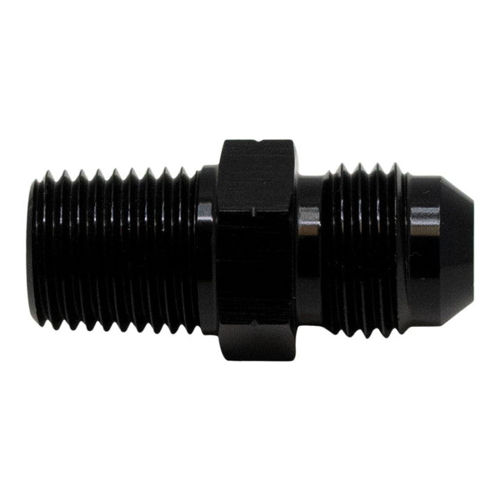 DeatschWerks 6AN Male Flare To 1/4Inch Male NPT Adapter - Anodized Matte Black