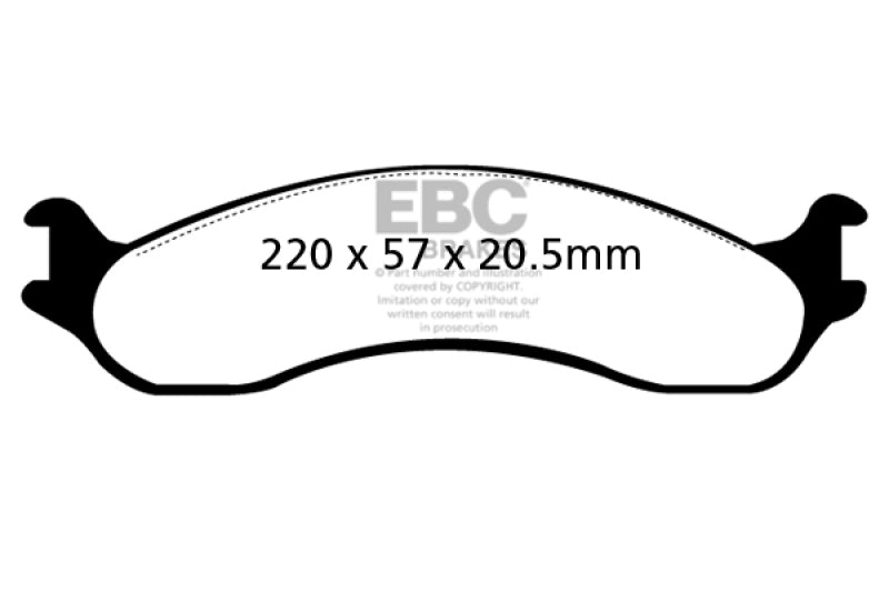 EBC Yellowstuff Front Brake Pads - Ford E-350 Econoline Club Wagon, F-250, E-350 Super Duty 1995-2009